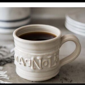 Magnolia home, fixer Upper, Joanna Gaines magno logo white ceramic mug